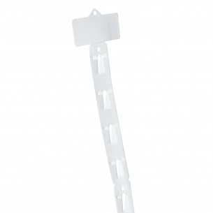 Bandes porte-blister, 750 mm, 16 crochets, avec porte-étiquette en haut